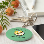 カスタムセリアックまたは小麦アレルギパーソナライズされたー子供 キーホルダー (側面)