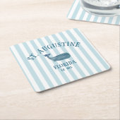 カスタムセントオーガスティンフロリダエストビーチクジラ スクエアペーパーコースター (アングル)