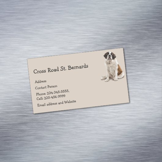 カスタムセントバーナルドッグペット動物ロゴ マグネット名刺 (インサイチュ)