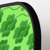 カスタムセントパトリックの日シャムロックグリーンクローバー ピックルボールラケット (左詳細)