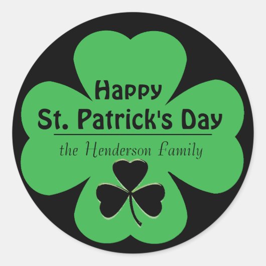 カスタムセントパトリックの日封筒用シール ラウンドシール (正面)