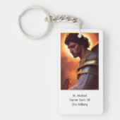 カスタムセントマイケル軍隊祈りの言葉 キーホルダー (正面)