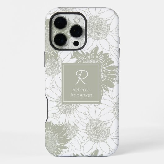 カスタムセージのひまわり iPhoneケース (裏面)