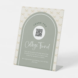カスタムセージカレッジファンドQRコードペデスタルサイン 台座サイン