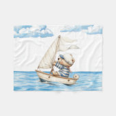 カスタムセーラーテディベア フリースブランケット (正面(横))