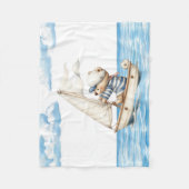 カスタムセーラーテディベア フリースブランケット (正面)