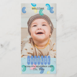 カスタムゼリー豆ベビー写真発表 案内状