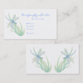 カスタムソフトウォーター色ブルーグリーントンボ 名刺 (正面/裏面)