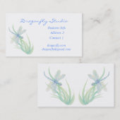 カスタムソフトウォーター色ブルーグリーントンボ 名刺 (正面/裏面)