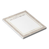 カスタムソフトブラウンフローラと金ゴールド ノートパッド (アングル)