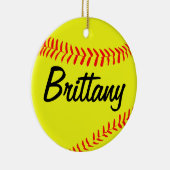 カスタムソフトボールのクリスマスオーナメント セラミックオーナメント (右)