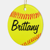 カスタムソフトボールのクリスマスオーナメント セラミックオーナメント (左)