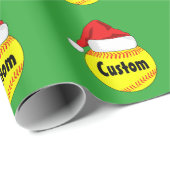 カスタムソフトボールサンタハットクリスマスラッピング紙 ラッピングペーパー (ロールコーナー)