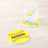 カスタムソフトボールチーム名文字スポーツコーチ選手 コースター (側面)