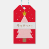 カスタムソロピンクのクリスマスツリー、ゴールデンスターレッド ギフトタグ (裏面)