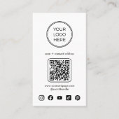 カスタムソーシャルアイコンのロゴQRコード基本 名刺 (正面)