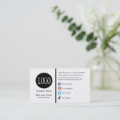 カスタムソーシャルメディアアイコンのミニマルモダンリスト 名刺 (スタンド正面)