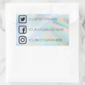 カスタムソーシャルメディアステッカーフェイクホロ 長方形シール (バッグ)