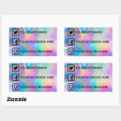 カスタムソーシャルメディアステッカーフェイクホロ 長方形シール (シート)