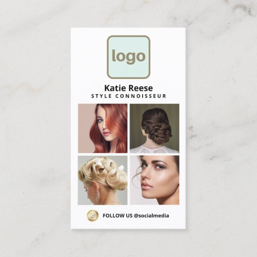 カスタムソーシャルメディアフォトカード – Instagram 名刺 (正面)