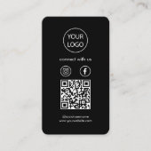 カスタムソーシャルメディアQRコードブラックブシン 名刺 (正面)