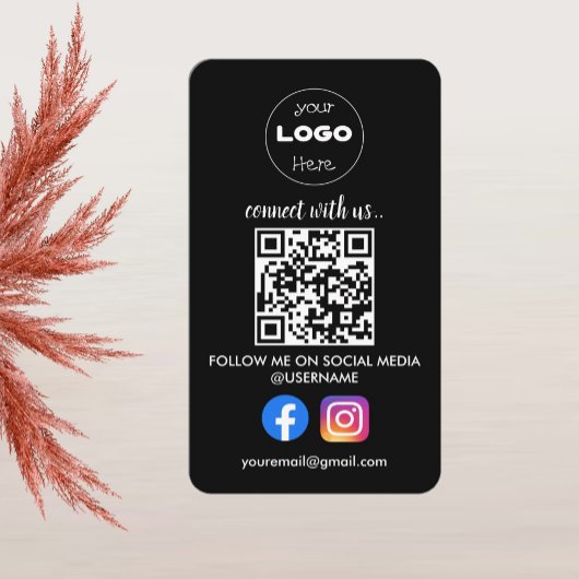 カスタムソーシャルメディアQRコードブラックプロフェッショナル 名刺