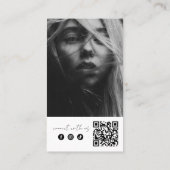 カスタムソーシャルメディモダンアQRコードフォトロゴ 名刺 (裏面)