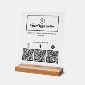 カスタムソーシャルメ数々のディアQRコードビジネス アクリルサイン (傾斜)