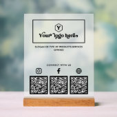 カスタムソーシャルメ数々のディアQRコードビジネス アクリルサイン (ニュートラル)