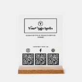 カスタムソーシャルメ数々のディアQRコードビジネス アクリルサイン (正面)