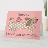 カスタムソーセージドッグダッシュンドマザーズデイカード カード (正面)