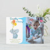 カスタムゾウのファーストバースデー男子 招待状 (スタンド正面)