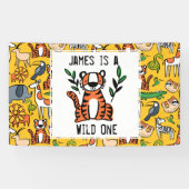 カスタムタイガーワイルドワンファースト誕生日パーティー 横断幕 (横)