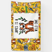 カスタムタイガーワイルドワンファースト誕生日パーティー 横断幕 (縦)