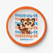 カスタムタイガー・スレネガー・ボーイの誕生日パーティー ペーパープレート (正面)