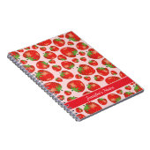カスタムタイトルまたは名前付きのイチゴ柄 ノートブック (右側)
