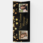カスタムタイトル大事な行事ブラック金ゴールドスターズ2枚 横断幕 (縦)
