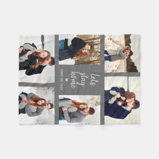 カスタムタイトル編集可能カラーフォトコラージュブランケット フリースブランケット (正面(横))