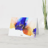 カスタムタイトル青オレンジ色の抽象芸術ノートカ空白のード サンキューカード (裏面)