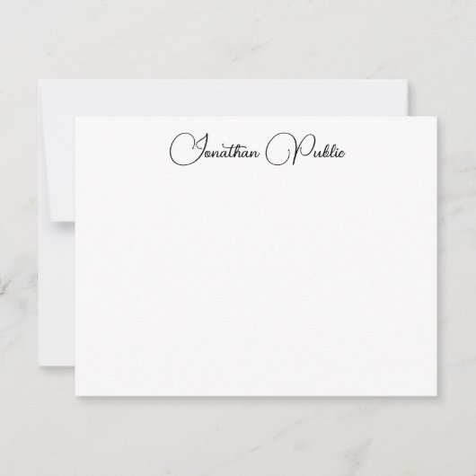 カスタムタイポグラフィスエレガントクリプト名テンプレート ノートカード (正面)