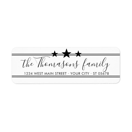 カスタムタイポグラフィスエレガントクリプト星モチーフ ラベル (正面)