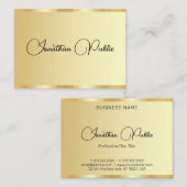カスタムタイポグラフィスクリプト金ゴールドルックプロフェッショナル 名刺 (正面/裏面)
