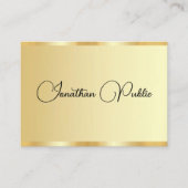 カスタムタイポグラフィスクリプト金ゴールドルックプロフェッショナル 名刺 (正面)