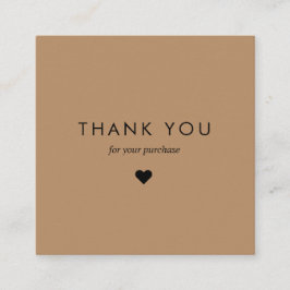 カスタムタイポグラフィブラウンQRコードありがとうありがとう 割引カード