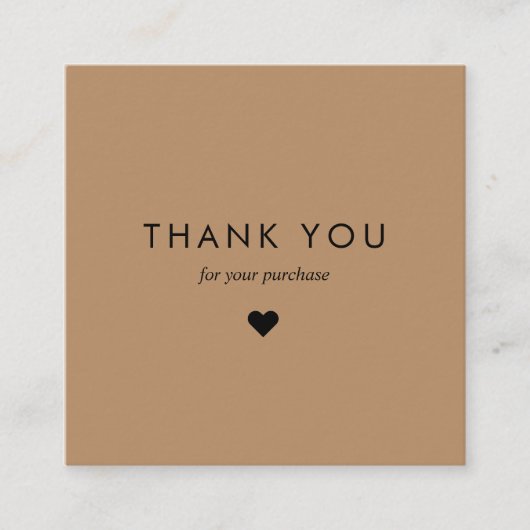 カスタムタイポグラフィブラウンQRコードありがとうありがとう 割引カード (正面)