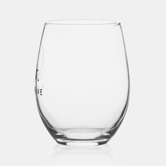 カスタムタイポグラフィ医エレガント士卒業 ステムなしワイングラス (左)