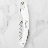 カスタムタイポグラフィ名エレガントモダンシンプル白 ソムリエナイフ (正面)