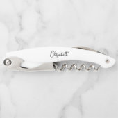 カスタムタイポグラフィ名エレガントモダンシンプル白 ソムリエナイフ (正面)