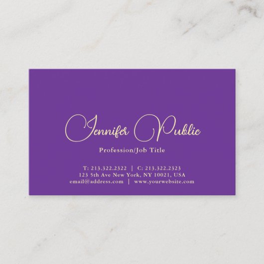 カスタムタイポグラフィ名プロフェッショナルエレガント 名刺 (正面)