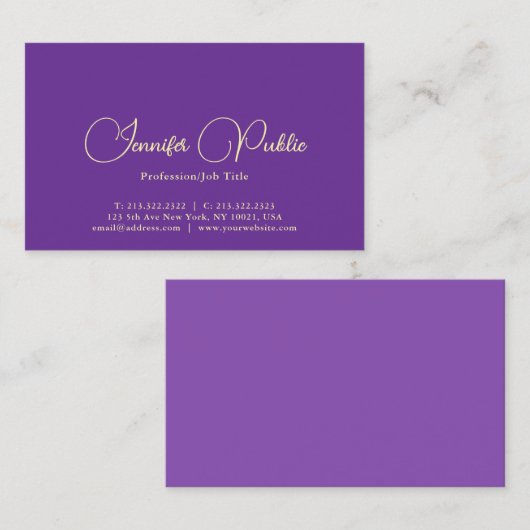 カスタムタイポグラフィ名プロフェッショナルエレガント 名刺 (正面/裏面)